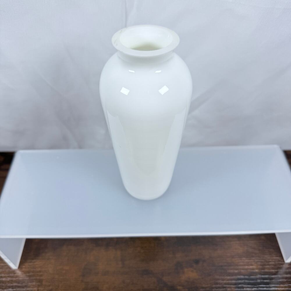 White Milk Glass Vase – 6” Classic Bud Vase Elegant Home Décor